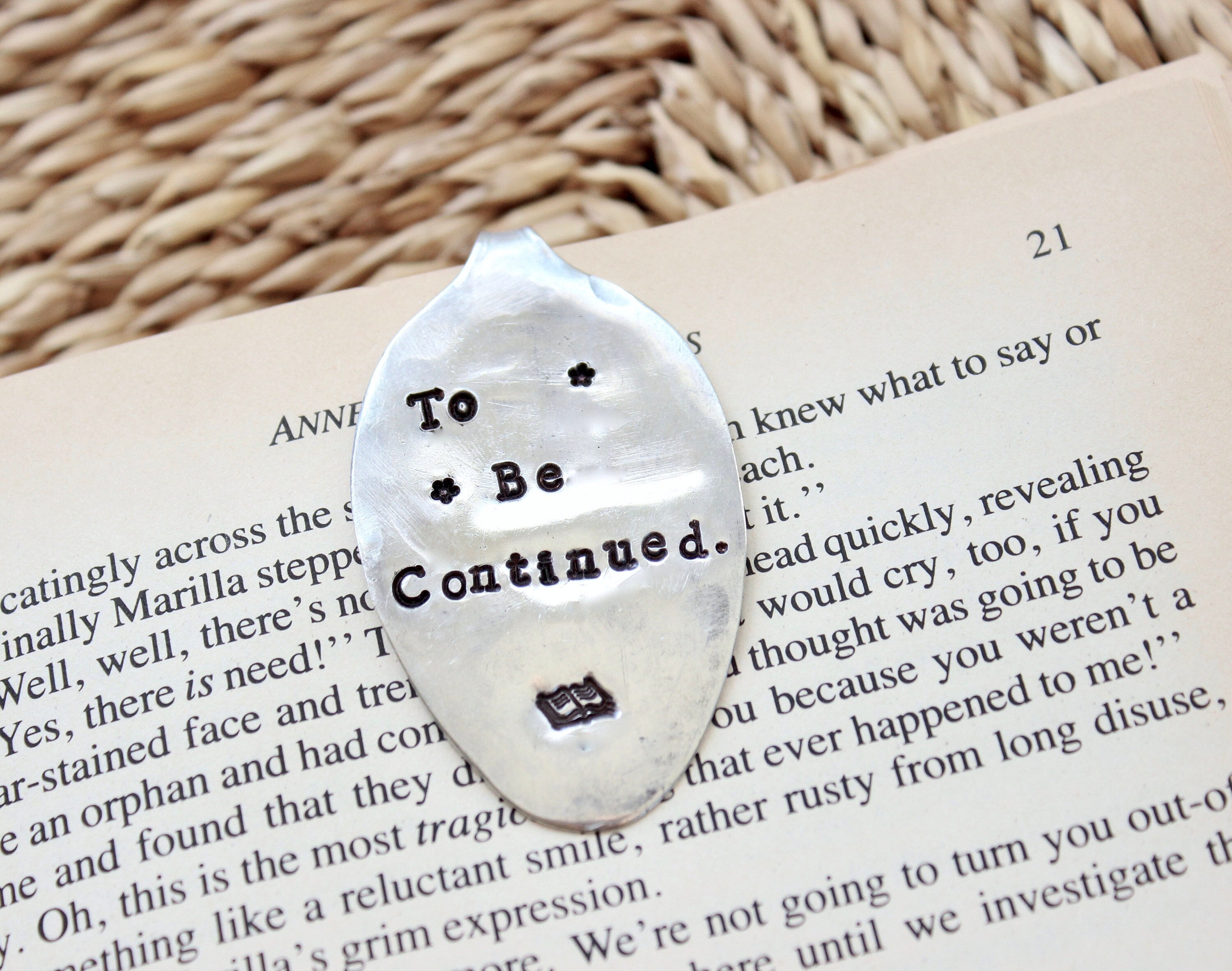 To Be Continued Bookmark - Handstamped Spoon - Book Lover Bookworm Book Mark - Gifts for her Reader - Hand Stamped Custom - Stocking stuffer