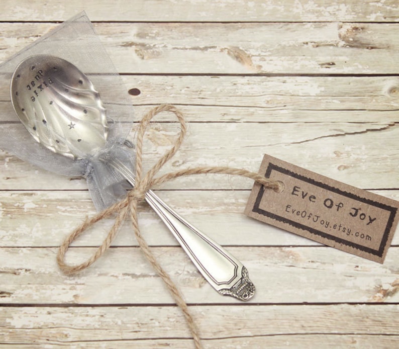 Pour Some Sugar On Me Sugar Spoon Vintage Silver Plated Silverware Hand Stamped Holiday Table image 3