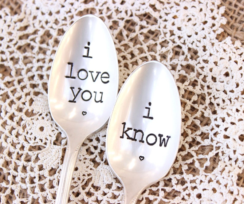 Star Wars Fan Spoons Set I love you I Know Romantic Gift Hand Stamped Coffee Soup Ice Cream Mr. and mrs. Han Solo Leia Couple image 2