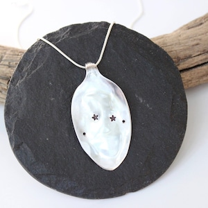 Zodiac Necklace - Aries Constellation - Silver Spoon Pendant - Vintage Jewelry - Birthday Gift for Her - Recycled - Upcycled - Hand Stamped