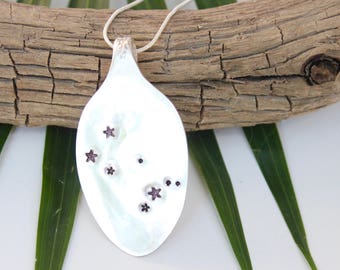 Sternzeichen Halskette - Zwillinge Konstellation - Silber Löffel Anhänger - Vintage Schmuck - Geburtstagsgeschenk für sie - Recycling - Upcycled - Hand gestempelt