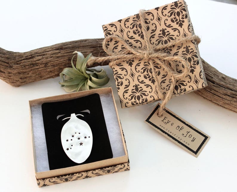 Dierenriem ketting-Schorpioen Horoscoop sterrenbeeld-zilveren lepel hanger-vintage sieraden-gift van de verjaardag voor haar moeder zus-astrologie afbeelding 3