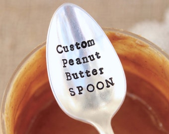 Custom Peanut Butter Spoon - PB LOVER - Add a Name - Christmas Gift for Dad Daddy Son Him Boyfriend Mom Her Stocking Stuffer Gift basket