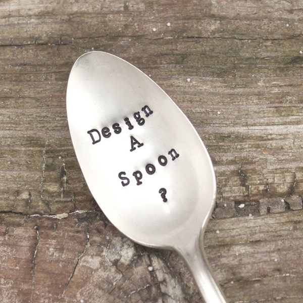 Custom Spoon - Hand Stamped Personalized - Coffee Tea Cereal Peanut Butter Ice Cream Dessert Christmas Day Gift for Mom Mother Her Grandma