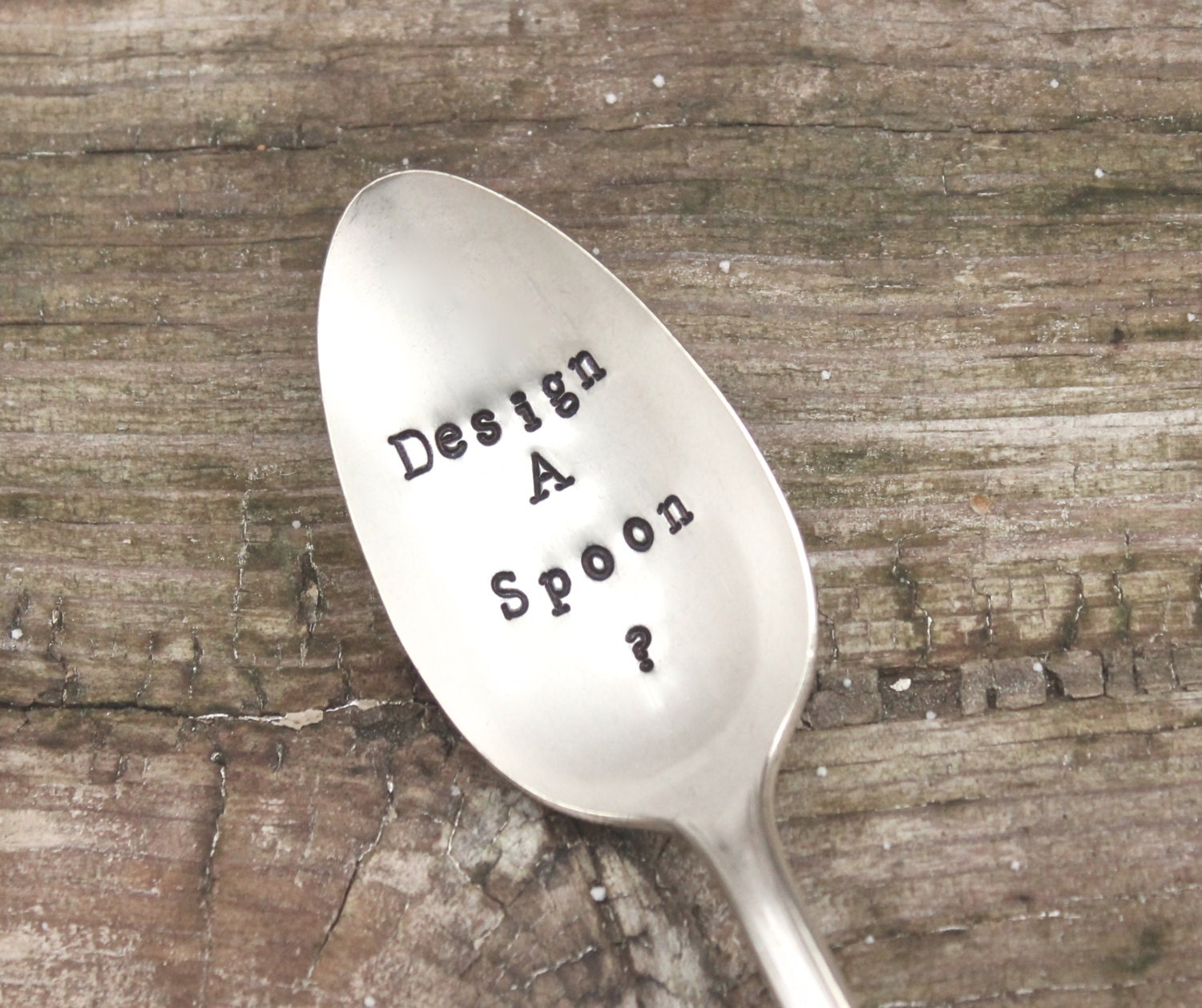Design a Spoon - Hand Stamped Custom Personalized - Coffee Cereal Pea…