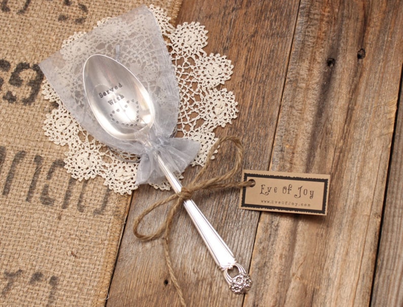 Vintage Silver Plate Serving Spoon Kitchen Decor NO Leftovers House Rules Holiday Hand Stamped Hostess Gift