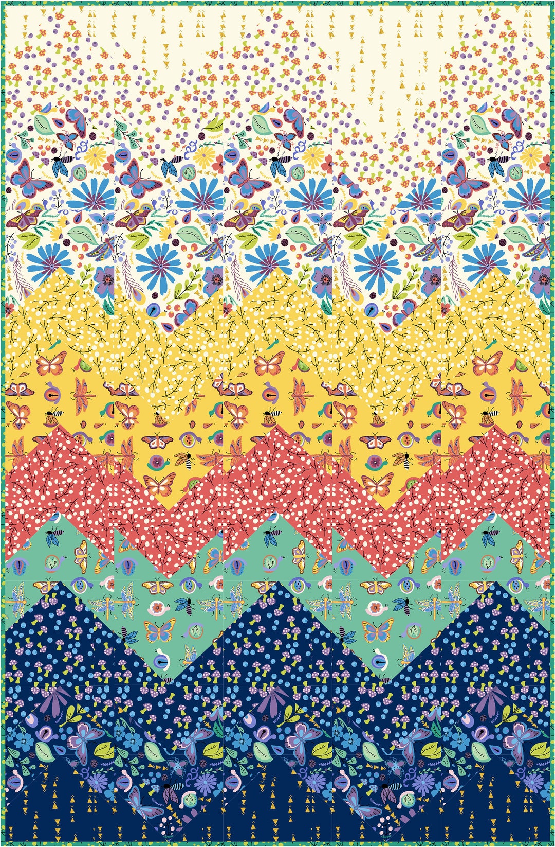 Peaks and Valleys Quilt Pattern by Tamarinis Etsy