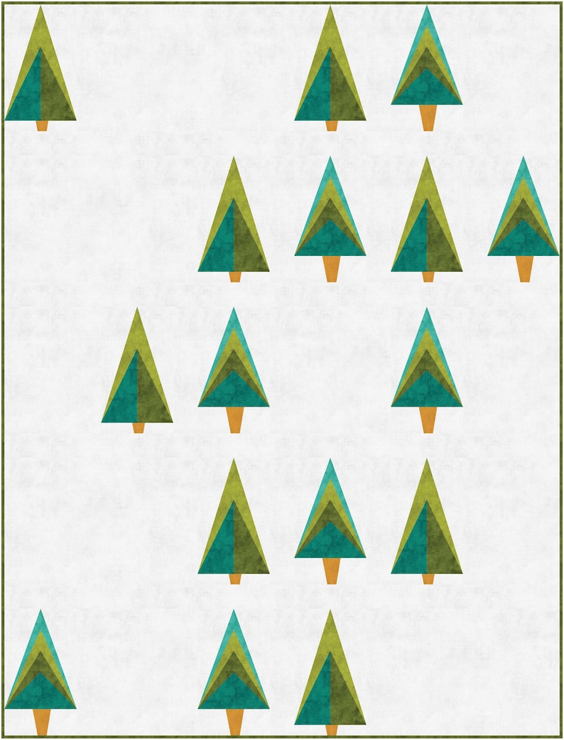 Spruce Tree Repeating Pattern Tree Line Quilt PDF Pattern Download - Etsy
