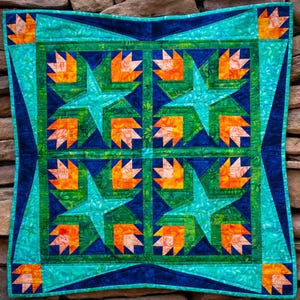 Modello PDF per il patchwork di carta di cactus di Natale da scaricare