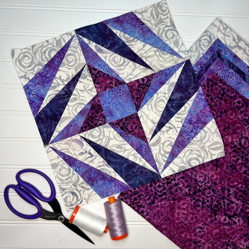 Prickly Star Paper Pieced Quilt Block PDF Download Pattern Etsy