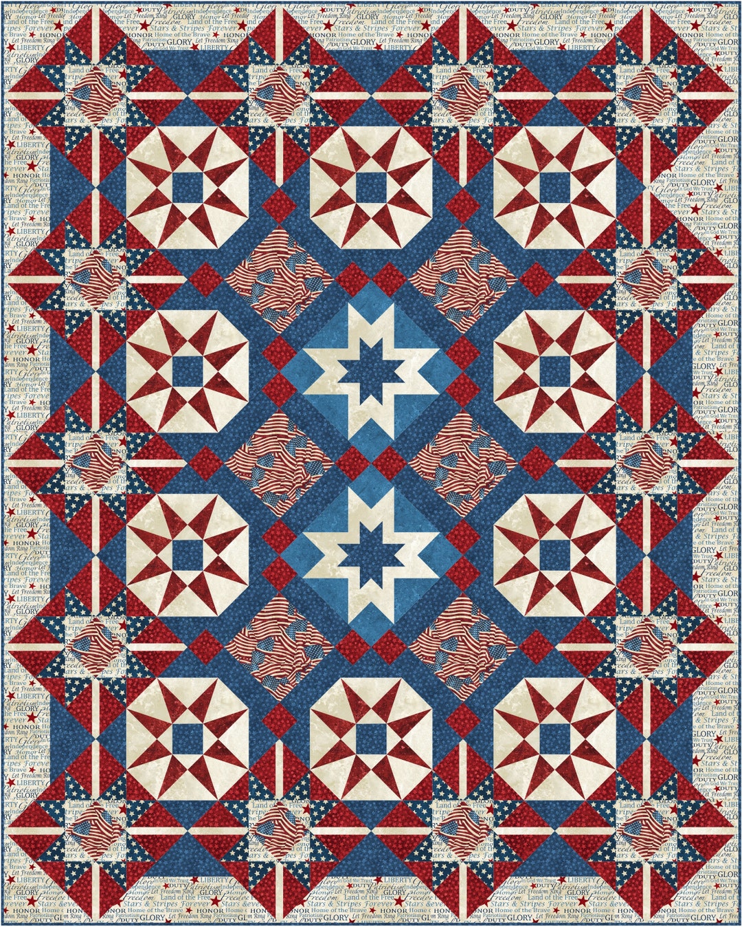 Spangled Pattern Star Spangled Banner Quilt PDF Pattern Download - Etsy