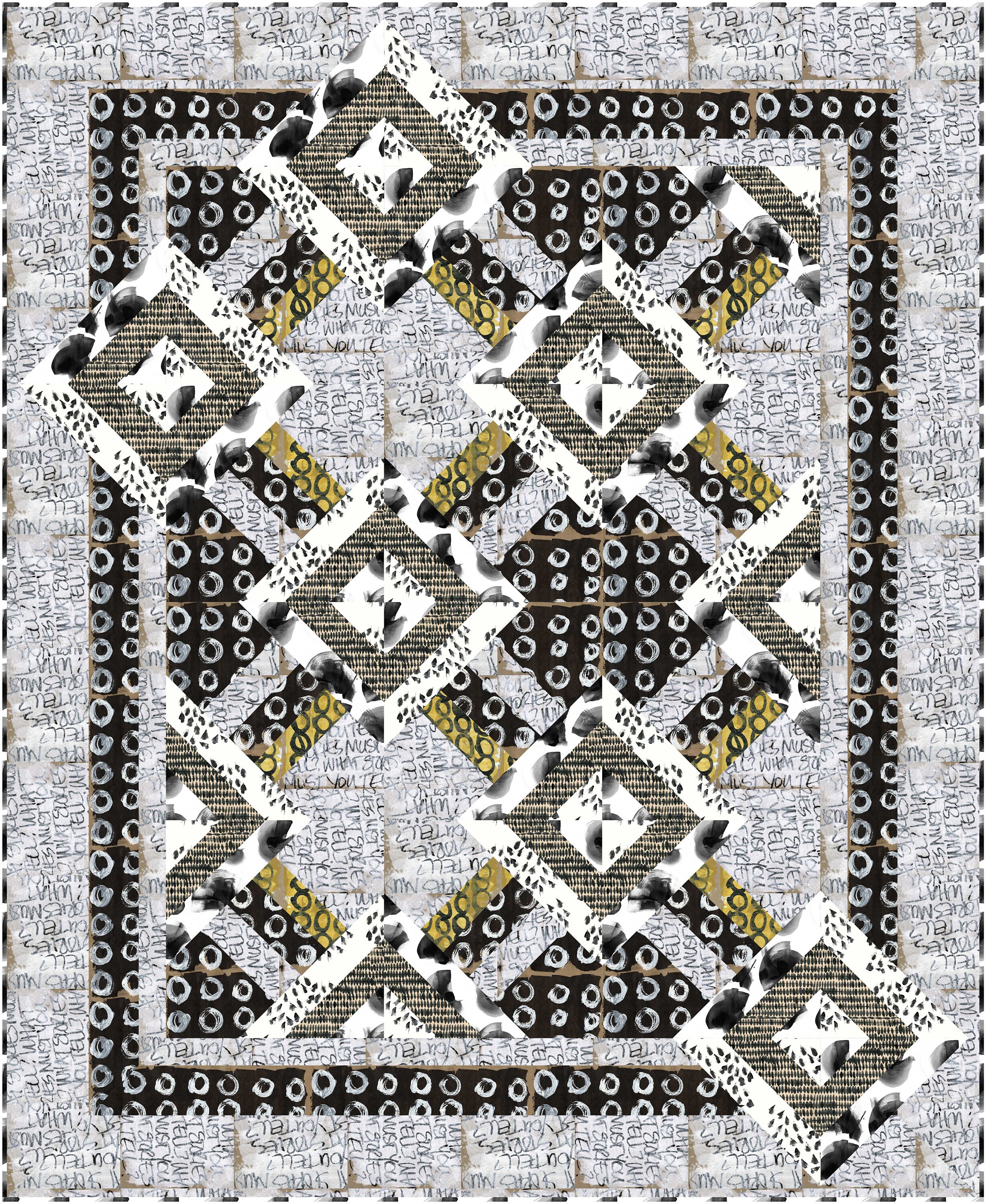 Salt Water Taffy Quilt Pattern, Charm Pack Friendly, Modern Lap Quilt,  Villa Rosa Designs VRD-OQ007, 5 Inch Charm Squares Pattern