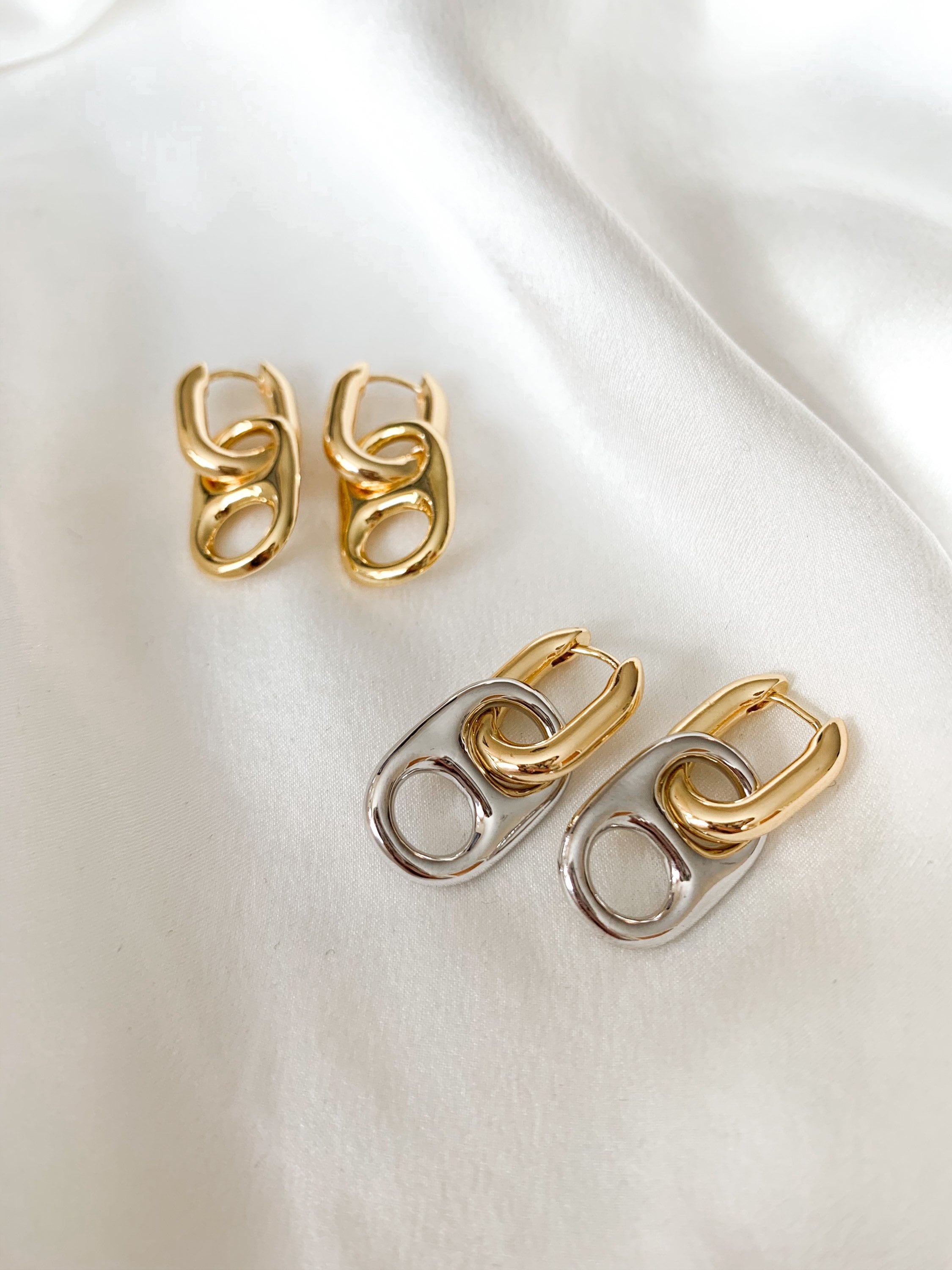 Gold Oval Tube Huggie Hoops With Removable Soda Pop Tab Charms - Etsy