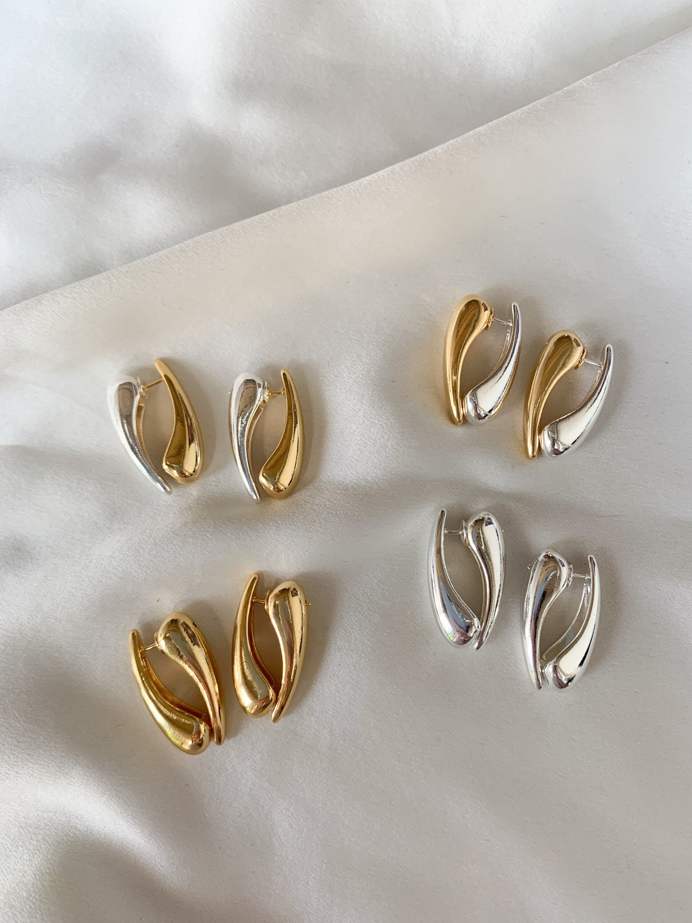 Vintage Two Toned Earrings - Etsy