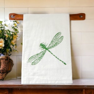 Dragonfly Flour Sack Tea Towel image 1