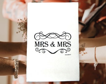 Mrs & Mrs Gay Wedding Tea Towel Flour Sack Tea Towels