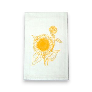 Sunflower Tea Towel, Flour Sack Tea Towel, Floral Kitchen Towel image 7