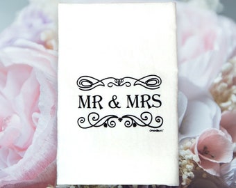 Mr & Mrs Wedding Gift Tea Towel Flour Sack Tea Towels