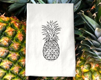 Pineapple Tea Towel, Hospitality Tea Towel, Flour Sack Tea Towel