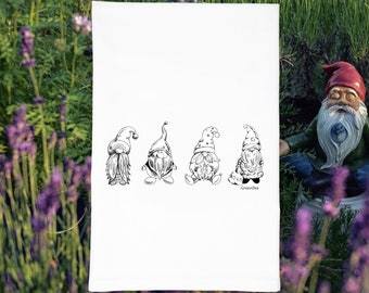 Garden Gnomes Tea Towel