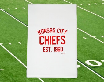 Kansas City Chiefs Tea Towel Flour Sack Tea Towels