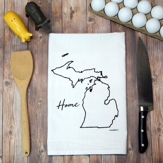 Michigan State Home Tea Towel Flour Sack Tea Towels