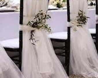 Off-white Cotton Gauze,Bride Groom chair covers, Wedding Draping fabric