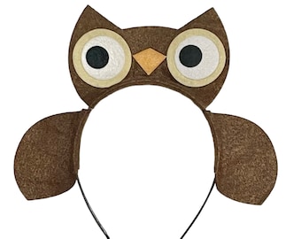 Owl Headband Ears and Face Woodland Creature theme birthday party favors for woman men boys girls adult children baby toddler