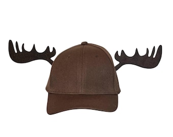Moose Antlers baseball cap hat birthday party ears favors woodland camping woods forest Halloween costume child baby adult kids
