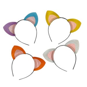 Headband Tutu Tail Cat Kitten Kitties Kitty Ears baby toddler kid child children adult Super costume Purple Blue Yellow Orange White Pink