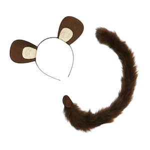 Chipmunk squirrel headband and bushy tail birthday party favors costume Woodland adult kid baby toddler childrens child kids