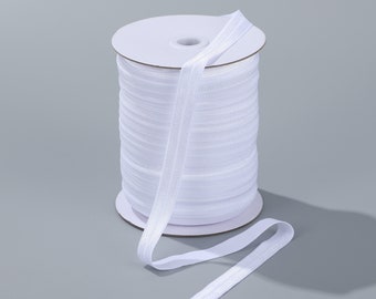 5/8” Pure White Elastic Spool Roll bulk wholesale spool Stretchy fold over elastic FOE Bias Tape Shipped From the USA