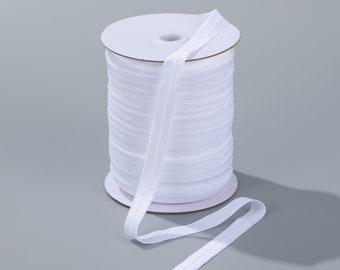 90 Yards 5/8” Pure White Elastic Spool Roll bulk wholesale spool Stretchy fold over elastic FOE Bias Tape Shipped From the USA