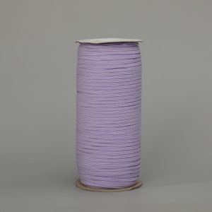 Wholesale Spools 1/8” 3mm Lavender Braided Elastic for headbands Rolls spool headbands clothing Light Purple Lilac Violet Amethyst
