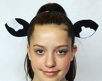 Cow ears headband birthday party favors Christmas Halloween costume barnyard decor farm animal spot baby child children adult kids