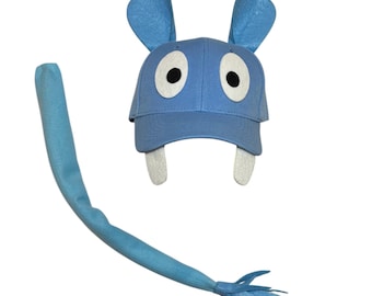 Hippopotamus Hats Group Halloween Costumes pink green yellow blue baseball caps with ears eyes & teeth for adults teen big kid Tails Tutus