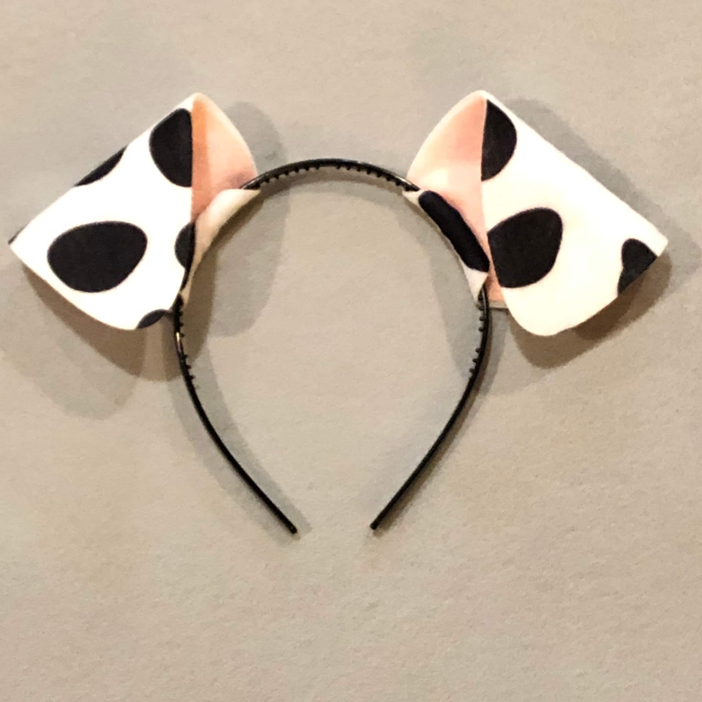 Olivemont Dalmatiner Ohren Stirnband & Schwanz – Hundekostüm Zubehör, Weich & Hautfreundlich