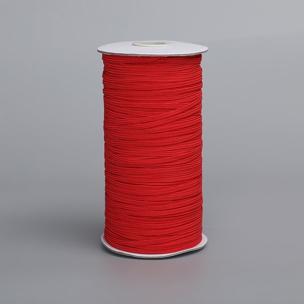 Wholesale Spools 1/8” 3mm Red Braided Elastic for headbands Rolls spool headbands clothing scarlet cherry ruby cardinal