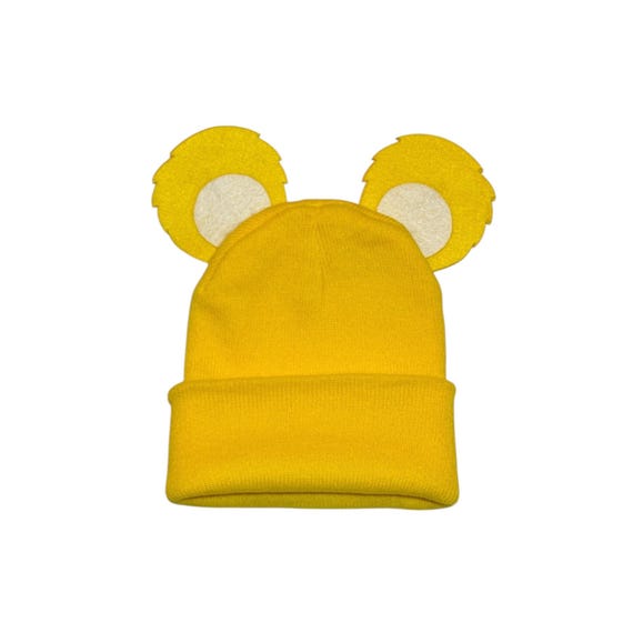 Yellow Teddy Bear Beanie Hat Crochet Bear Hat: Chunky Yellow Beanie, Newborn Photo Prop  main image 3
