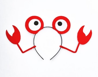 Crab lobster Under the sea ocean beach Theme Headbands birthday party favors supplies decor costume fish crab red eyes claws baby shower