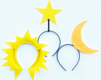 Sun, Moon, or Star Headbands birthday party favors supplies kid children child adult toddler baby babies Halloween Costume Cosplay