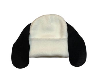Black Puppy Dog Ears Warm Beanie Hat birthday party favors Halloween costume adult child toddler baby long floppy black hound Bassett