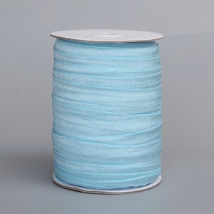 90 Yards 5/8” Light Blue Elastic Roll for headbands clothing bulk spool wholesale lot fold over elastic FOE US Shipping Same o Next Day
