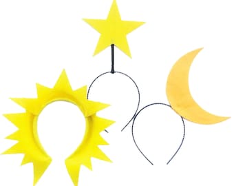 Sun, Moon, or Star Headbands birthday party favors supplies kid children child adult toddler baby babies Halloween Costume Cosplay