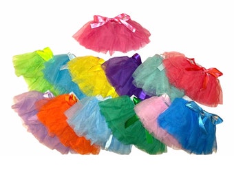 Baby Tutu Ballet Ballerina Tulle birthday party favors Halloween costume babies newborn infant toddler 1st Birthday One 2T colorful rainbow