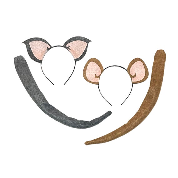 Mouse Set Grey Ears + Tail Kids Instant Disguise Mouse Set Grey Ears + Tail Kids Instant Disguise