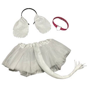 White Floppy Puppy Dog Ears, Tail, Tutu, or Collar birthday party favors headband Halloween costume adult child toddler baby poodle