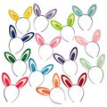 Ears Headband fit adults toddler kid child children human costume Pink Blue Yellow Purple Green Orange Red Cosplay Bunny Rabbit Labubu Llama