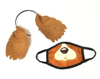 Cocker Spaniel Face Mask Nose and Mouth and Ears Clothe Facemask with nose wire filter pocket Dog christmas Stocking stuffer christmas gift