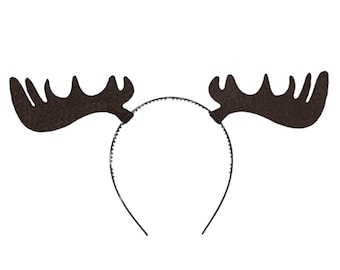 Moose Antlers headband birthday party ears favors woodland camping woods forest Halloween costume toddler child baby adult kids